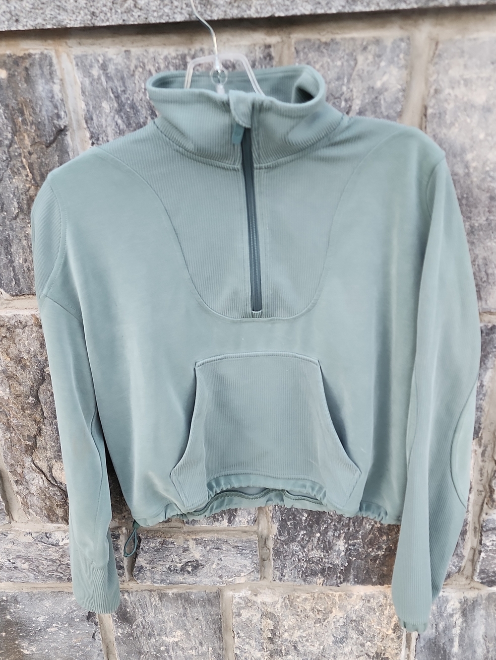 lululemon athletica Sage Green Half-Zip Cropped Hoodie